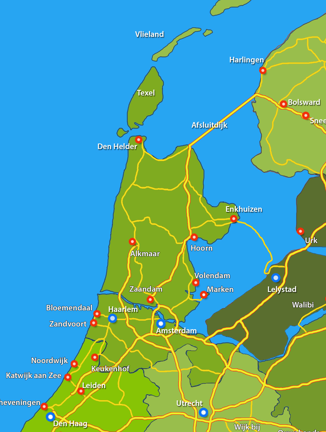 Noord-Holland kaart - Χαρτης